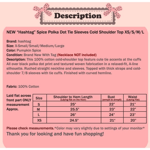 Spice PolkaDot Retro 100% Cotton Cold Shoulder Top - Picture 8 of 8